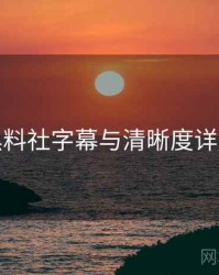 黑料社字幕与清晰度详解
