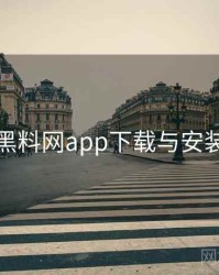 黑料网app下载与安装
