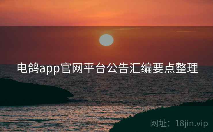 电鸽app官网平台公告汇编要点整理