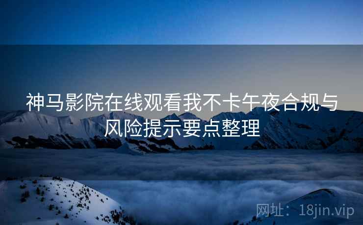 神马影院在线观看我不卡午夜合规与风险提示要点整理