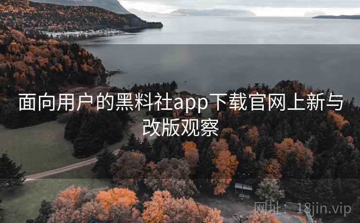 面向用户的黑料社app下载官网上新与改版观察