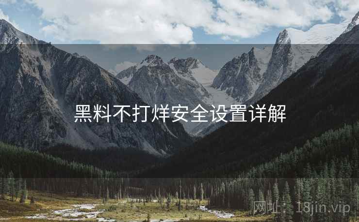黑料不打烊安全设置详解